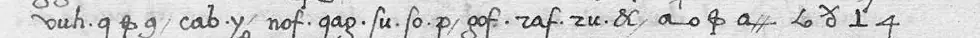 Line 3 of the six lines of cipher, as written