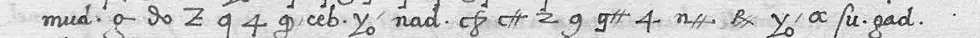 Line 4 of the six lines of cipher, as written
